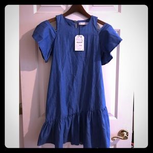 Zara Cold Shoulder Soft Denim dress (Kids size)